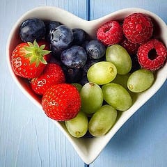 heart bowl berries