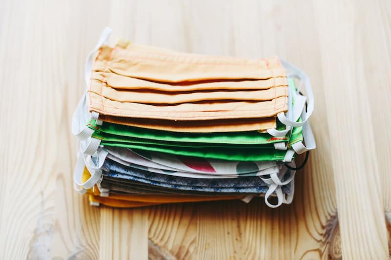 stack of face masks COVID-19